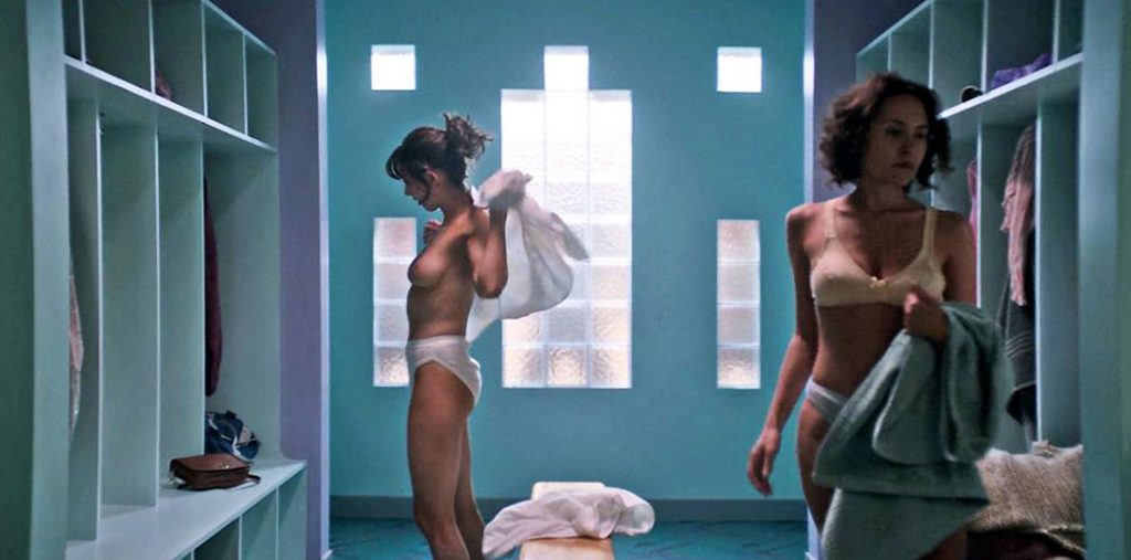 Alison Brie nude scene in locker room